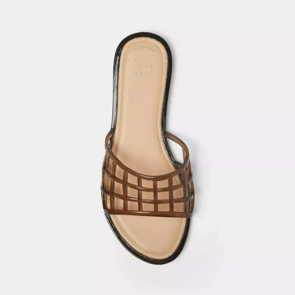 Women's Harbor Jelly Slide Sandals by A New Day Brown Size 8 New With Tags